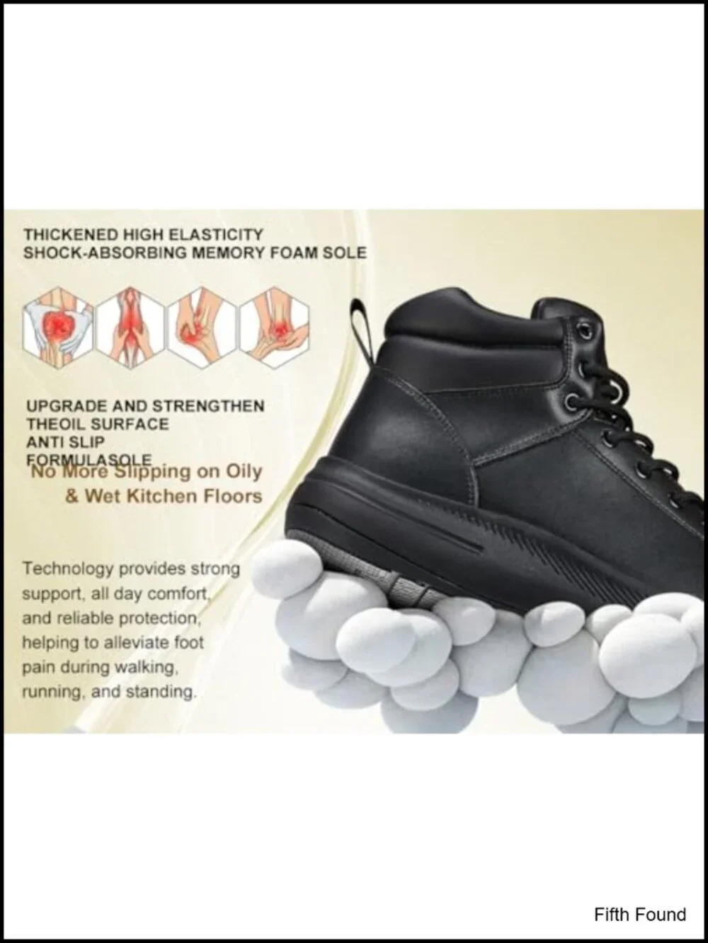 Non Slip Waterproof Ankle Work Boots for Food Service